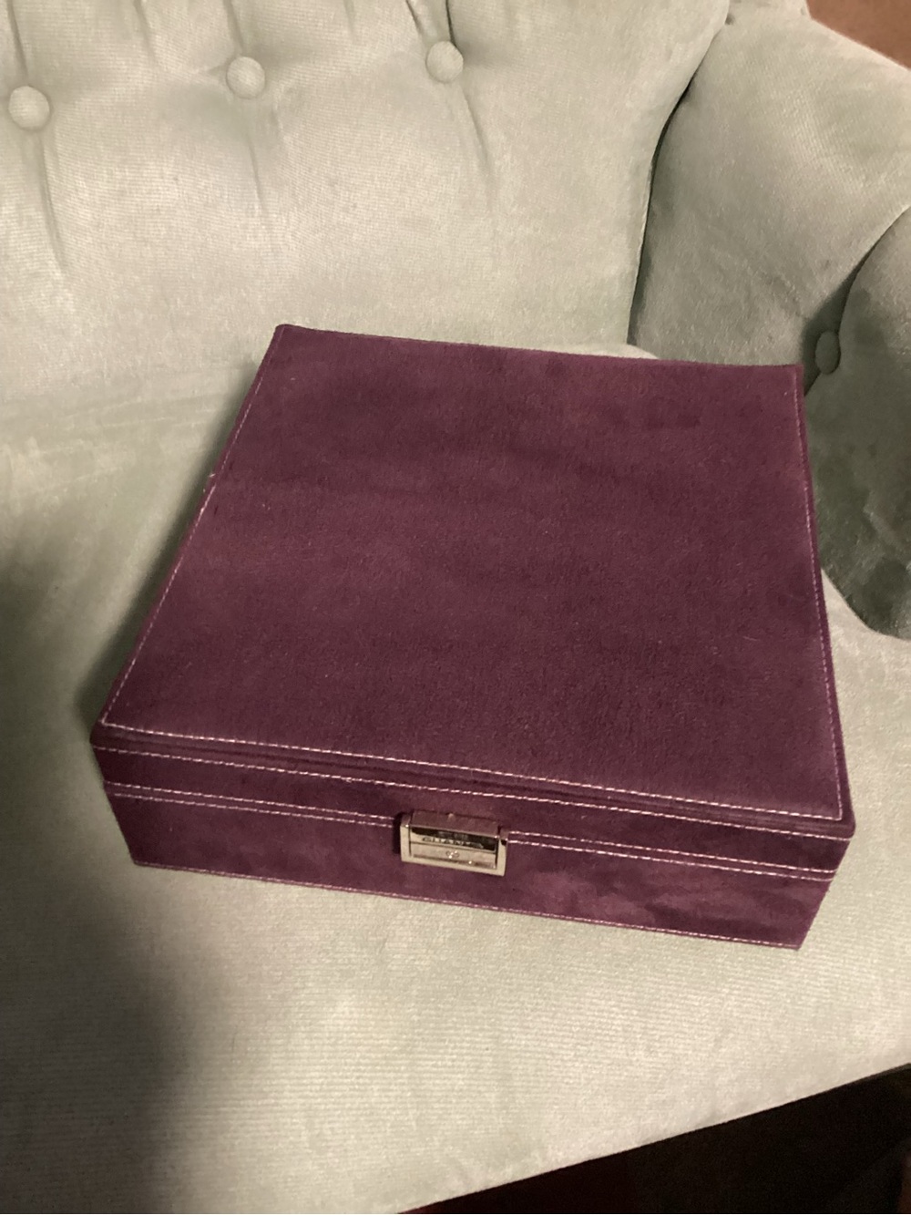 Guanya vintage Velvet Jewelry Organizer Box in Plum